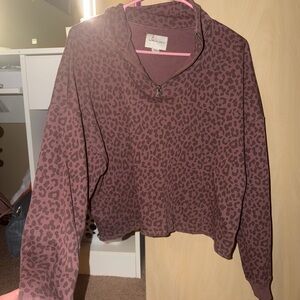American Eagle Outfitters Purple Leopard Print Hoodie
